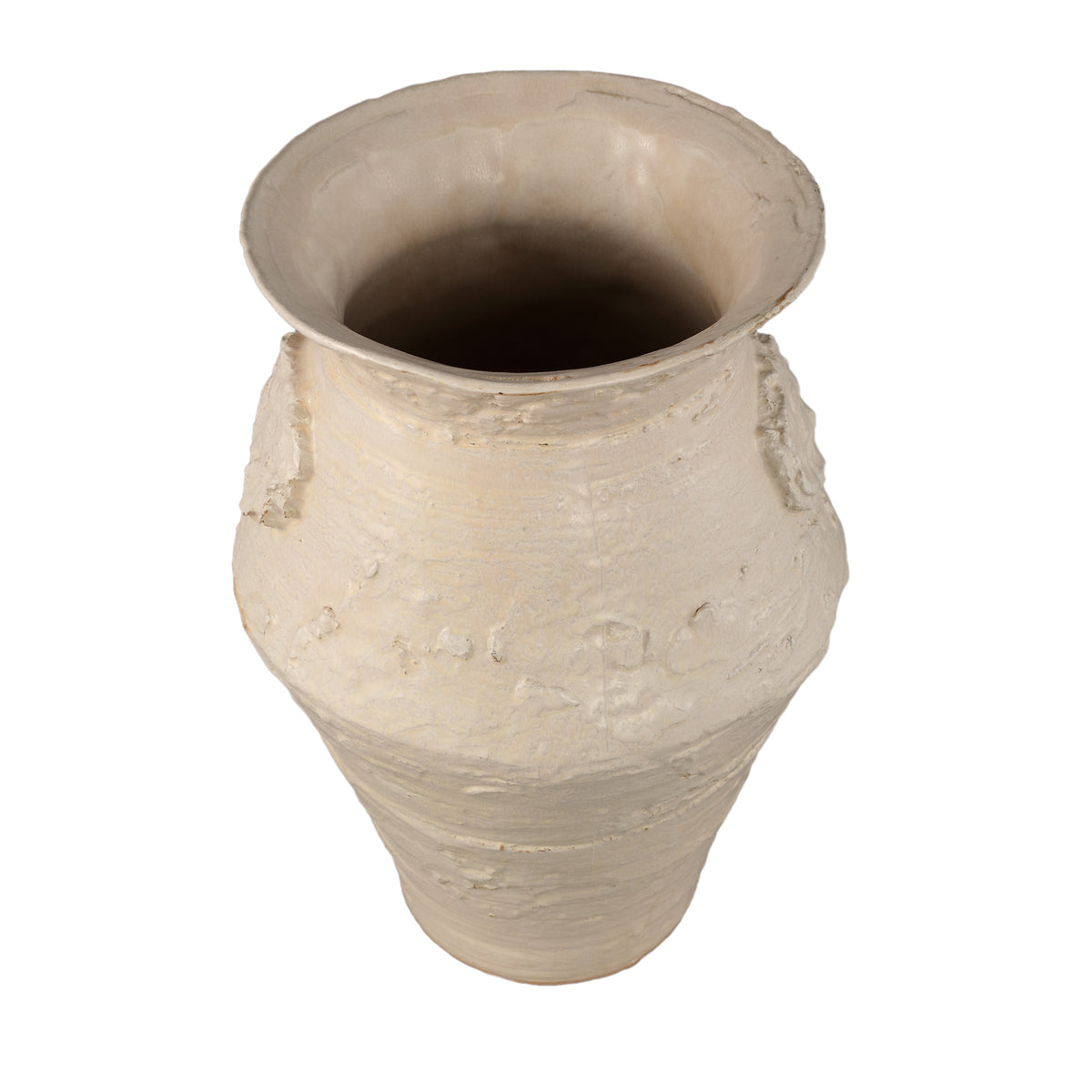 Pot Leandra Beige Rund Keramik Grov Struktur Large PTMD