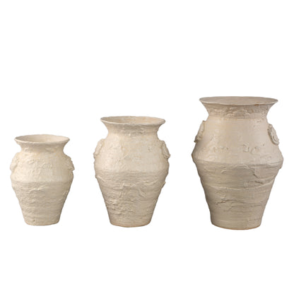 Pot Leandra Beige Rund Keramik Grov Struktur Large PTMD