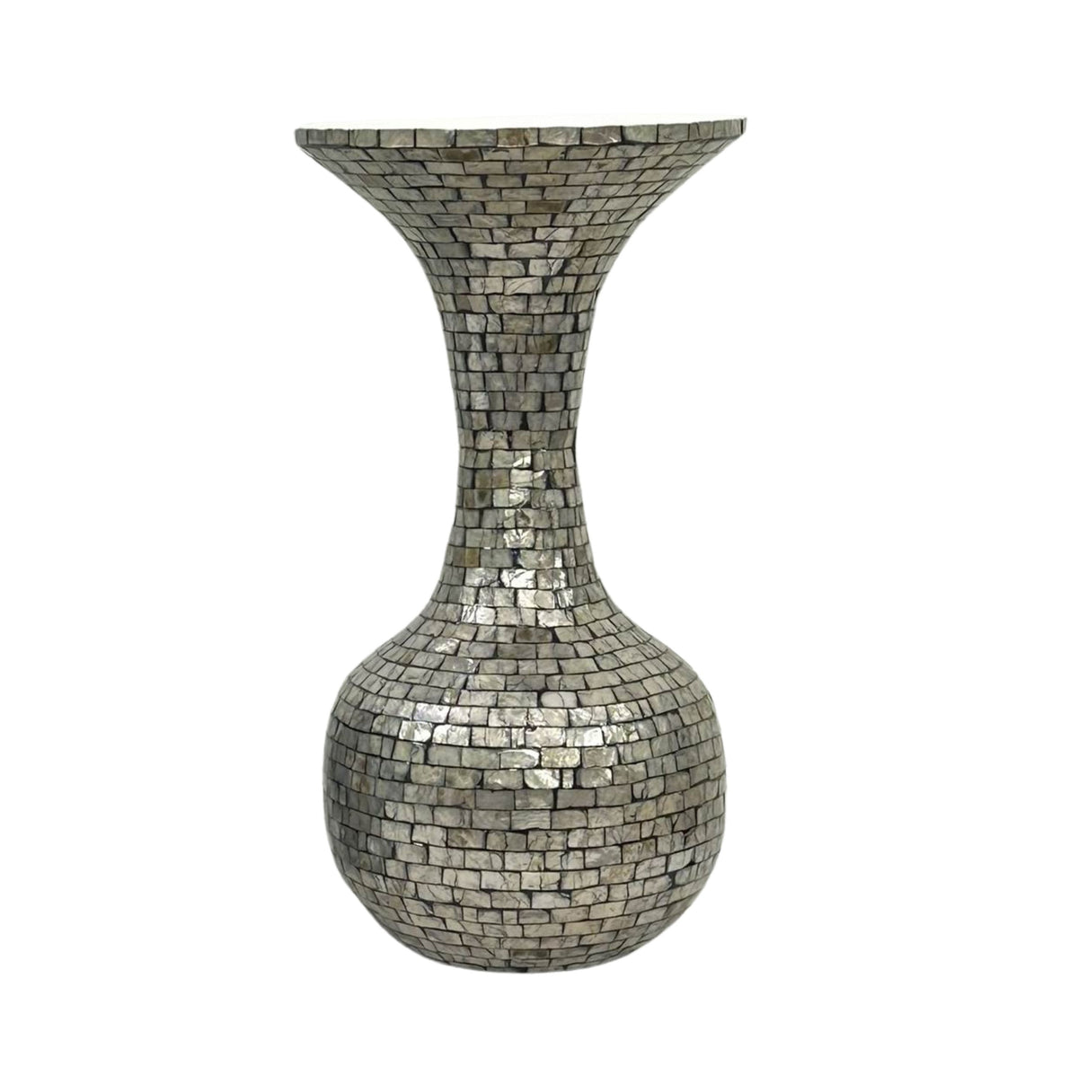 Cherryl Champagnefarvet lille vase i capiz-papirpulver med udsvungne kanter, PTMD