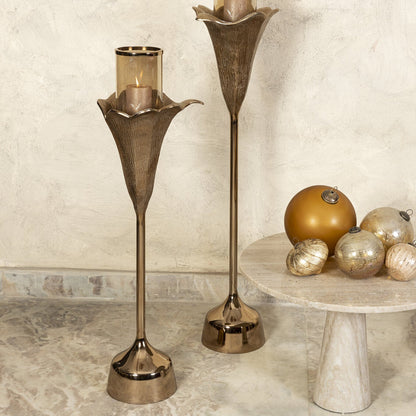 Lanterne Kourtney blomsterformet støbt aluminium bronze PTMD