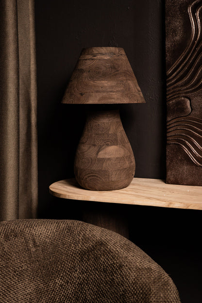 Bordlampe Peake brun mangotræ small PTMD
