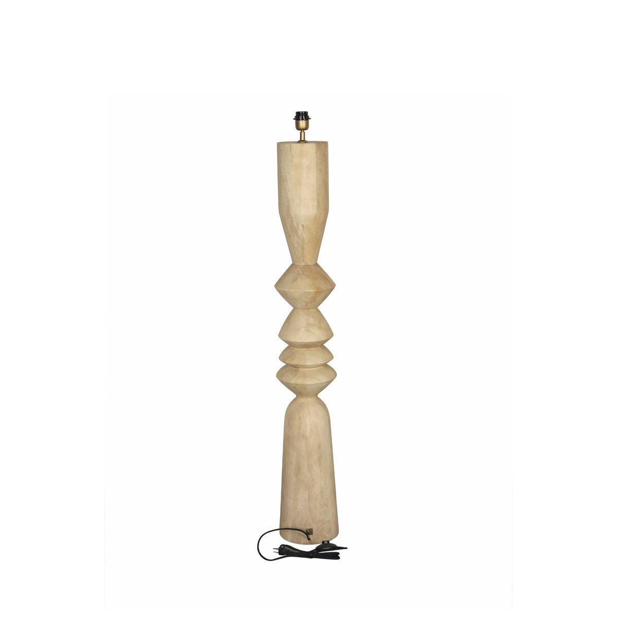 Gulvlampe Elaine Mango-træ Rund H130 cm PTMD