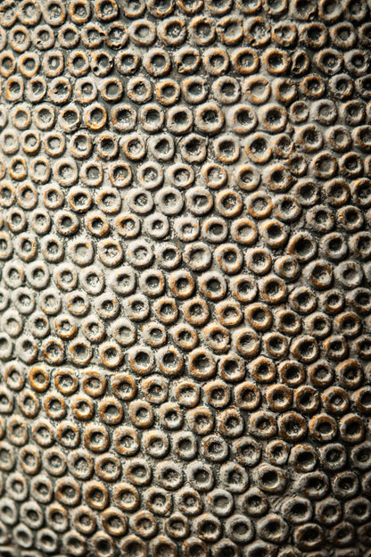 Laim Grey Cement Rund Krukke med Prikket Mønster i Bunden XXL Dia. 40 x H 40 cm PTMD