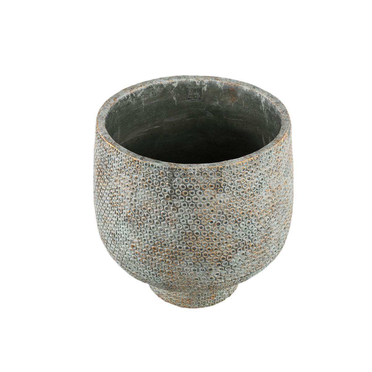 Laim Grey Cement Rund Krukke med Prikket Mønster i Bunden XXL Dia. 40 x H 40 cm PTMD