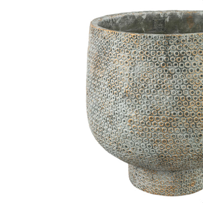 Laim Grey Cement Rund Krukke med Prikket Mønster i Bunden XXL Dia. 40 x H 40 cm PTMD