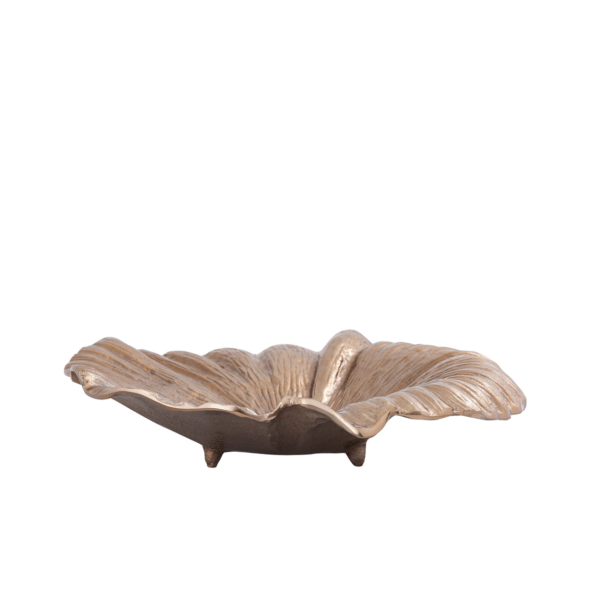 Skål Losh BrownGold Alu Wavy Leaf Oval PTMD
