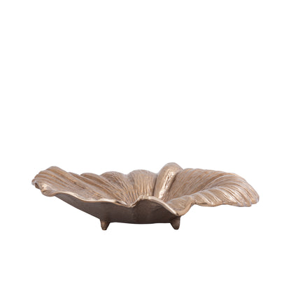 Skål Losh BrownGold Alu Wavy Leaf Oval PTMD