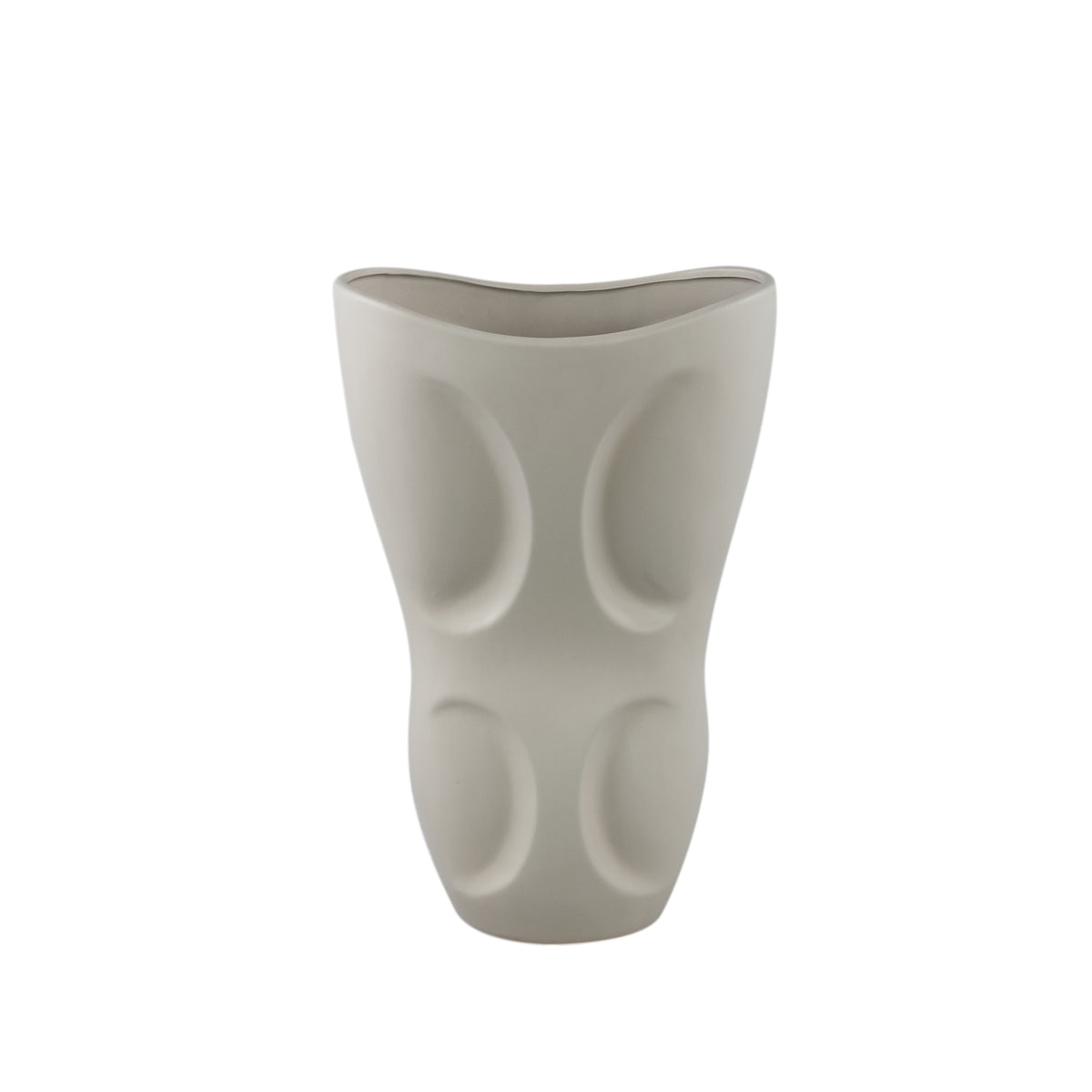Dayna grå oval keramisk vase, mellemstor PTMD