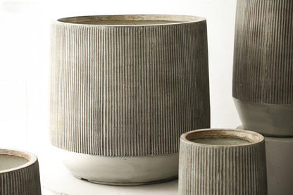 Olav Lysbrun Fiber Cement Pot Sæt Med 3 Lav PTMD