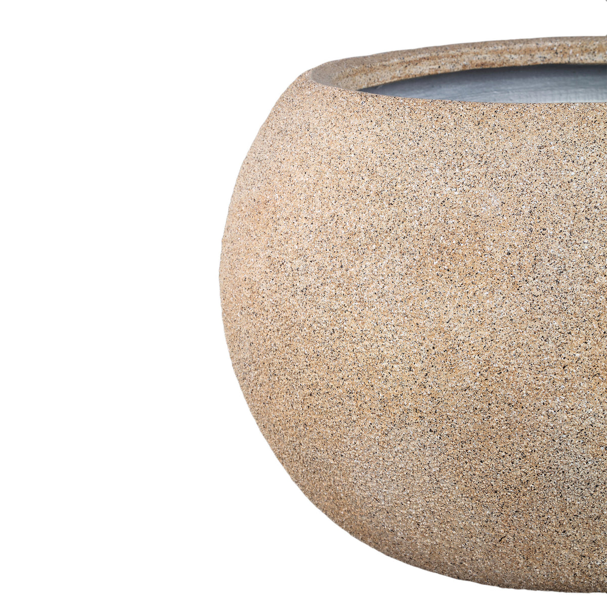 Blomsterkrukke Nihara beige fiberbeton kugleformet sæt med 2 PTMD