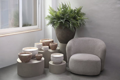 Udendørslys Elora brun cement rillet, medium PTMD