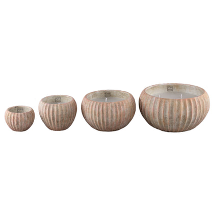 Udendørslys Elora brun cement rillet, medium PTMD