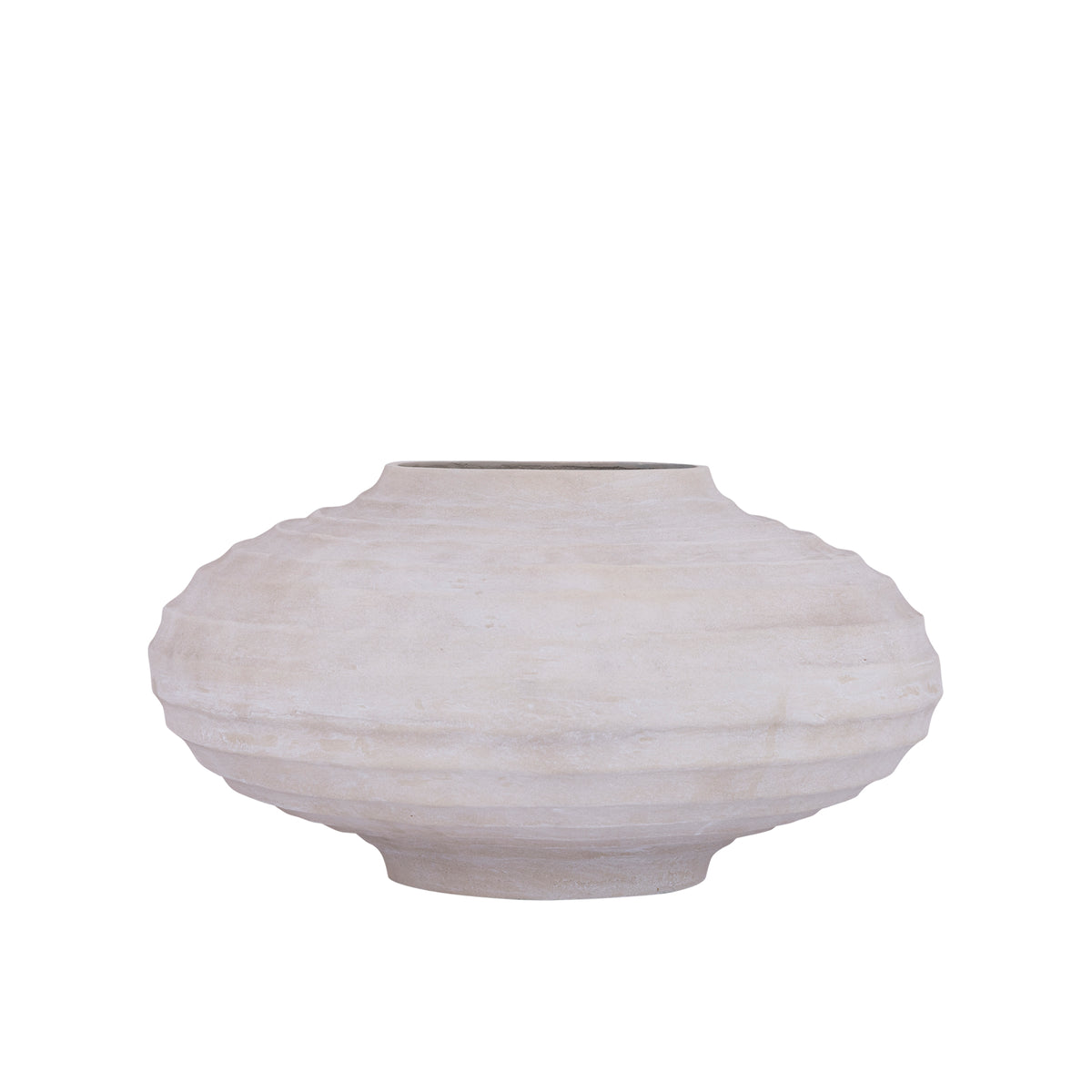 Pot Kody Beige Stone Wash i støbt aluminium med riller L PTMD