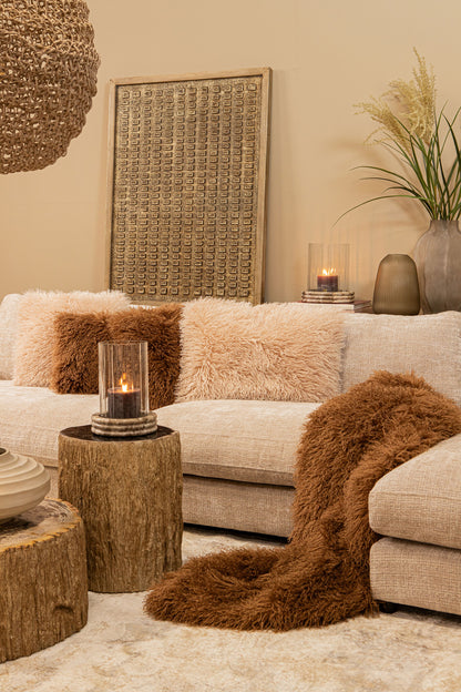 Pot Kody Beige Stone Wash i støbt aluminium med riller L PTMD
