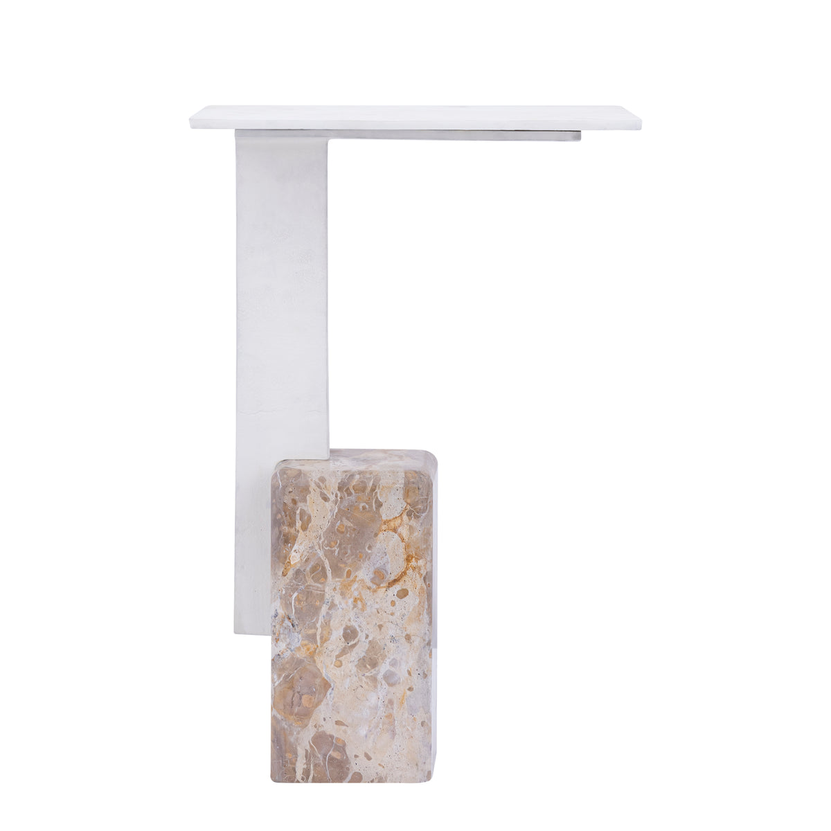 Sidebord Ebe Beige Marmor Rektangulært PTMD