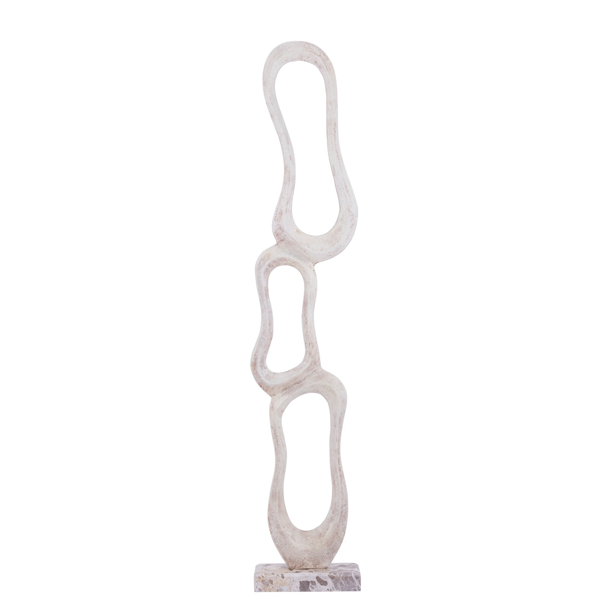 Vase Camare Abstract Design i støbt aluminium, beige, stor PTMD