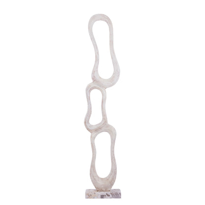 Vase Camare Abstract Design i støbt aluminium, beige, stor PTMD