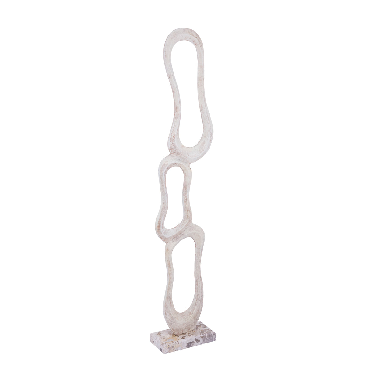 Vase Camare Abstract Design i støbt aluminium, beige, stor PTMD