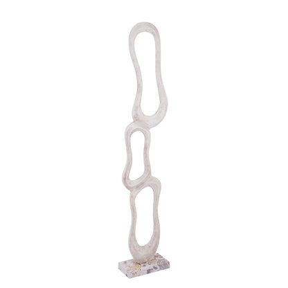 Vase Camare Abstract Design i støbt aluminium, beige, stor PTMD