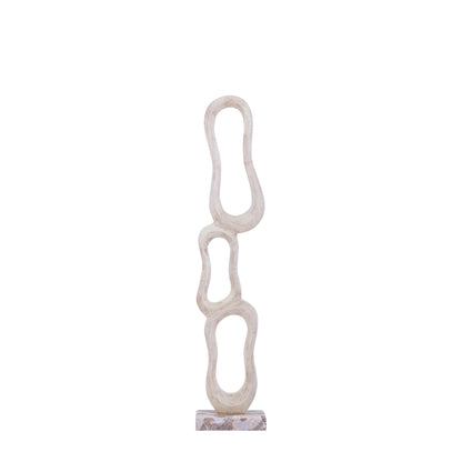 Figur Camare Abstrakt Design Støbt Aluminium Beige Medium PTMD