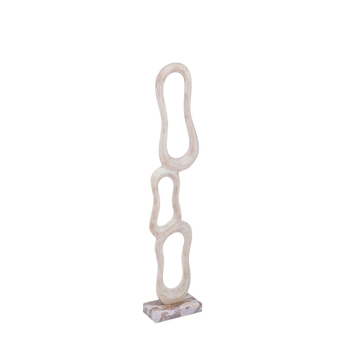 Figur Camare Abstrakt Design Støbt Aluminium Beige Medium PTMD