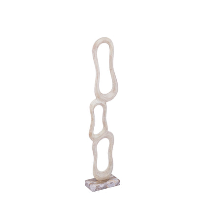 Figur Camare Abstrakt Design Støbt Aluminium Beige Medium PTMD
