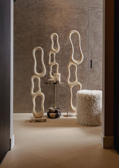 Figur Camare Abstrakt Design Støbt Aluminium Beige Medium PTMD