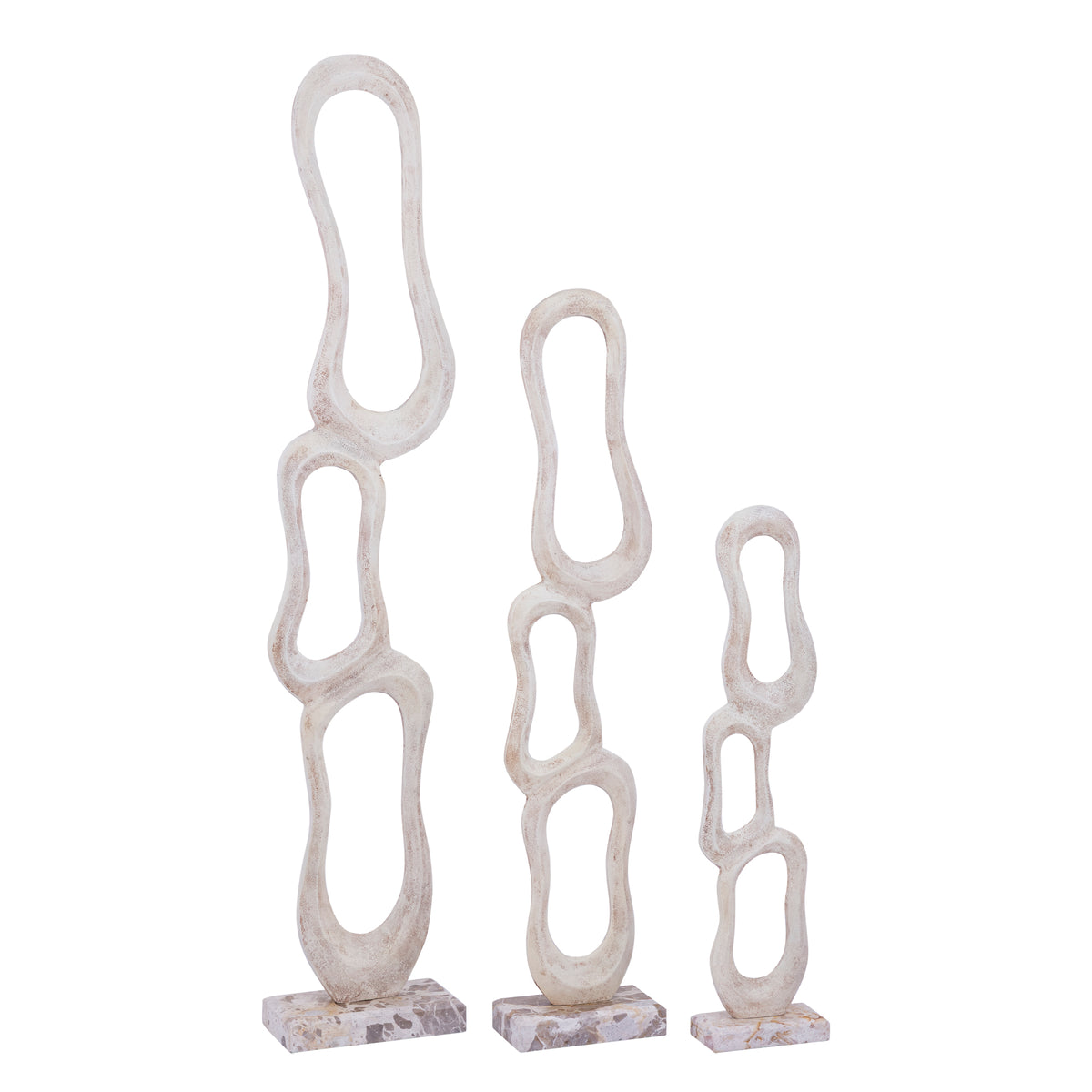 Figur Camare Abstrakt Design Støbt Aluminium Beige Medium PTMD