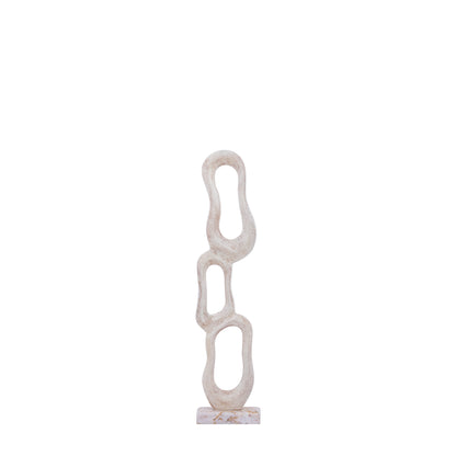 Billedramme Camare Abstract Design i støbt aluminium, beige, small, PTMD