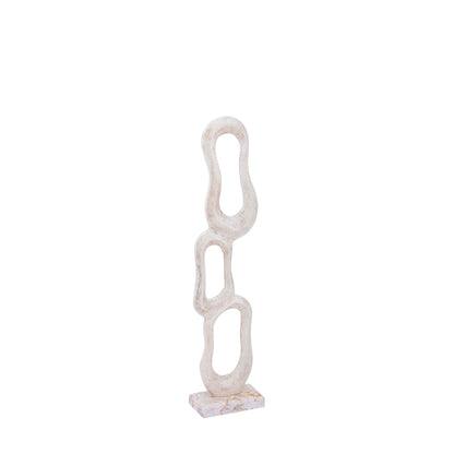 Billedramme Camare Abstract Design i støbt aluminium, beige, small, PTMD