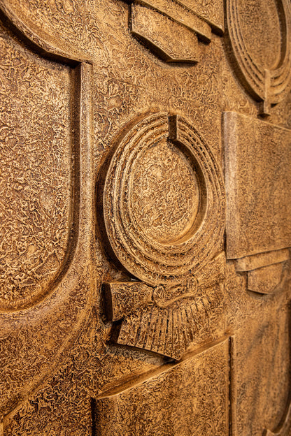 Saku Beige MDF Aancient Symbols Antik Vægpanel PTMD