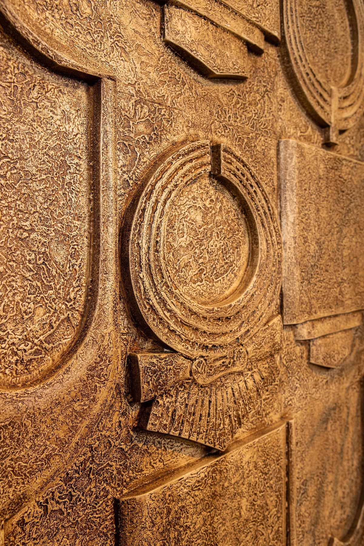 Saku Beige MDF Aancient Symbols Antik Vægpanel PTMD