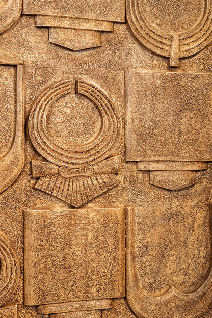Saku Beige MDF Aancient Symbols Antik Vægpanel PTMD