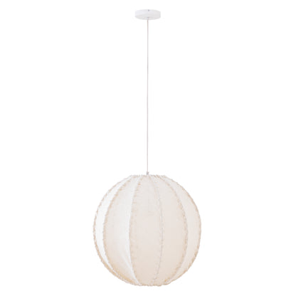 Pendellampe Myka cremefarvet jute, kugleformet, large PTMD
