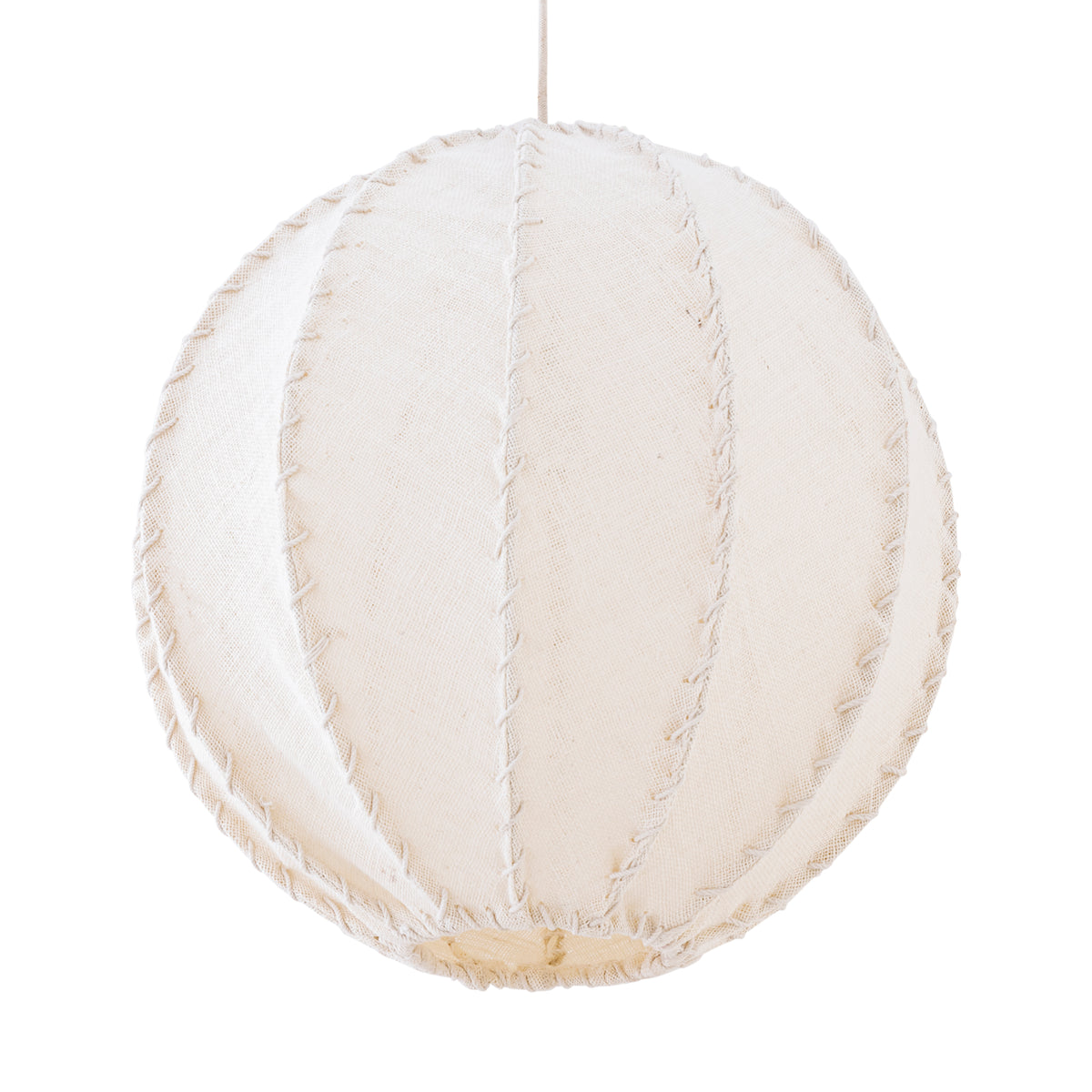 Pendellampe Myka cremefarvet jute, kugleformet, large PTMD