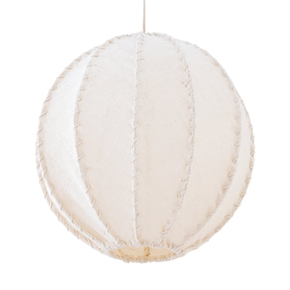 Pendellampe Myka cremefarvet jute, kugleformet, large PTMD