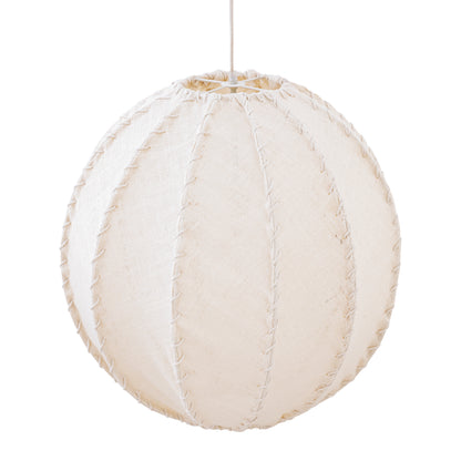 Pendellampe Myka cremefarvet jute, kugleformet, large PTMD
