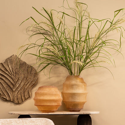 Elladie Amber Rund Glas Lagdelt Vase Høj PTMD