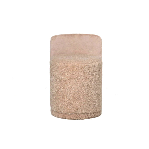 Brandon beige stofpuf, rund, med ryglæn, PTMD