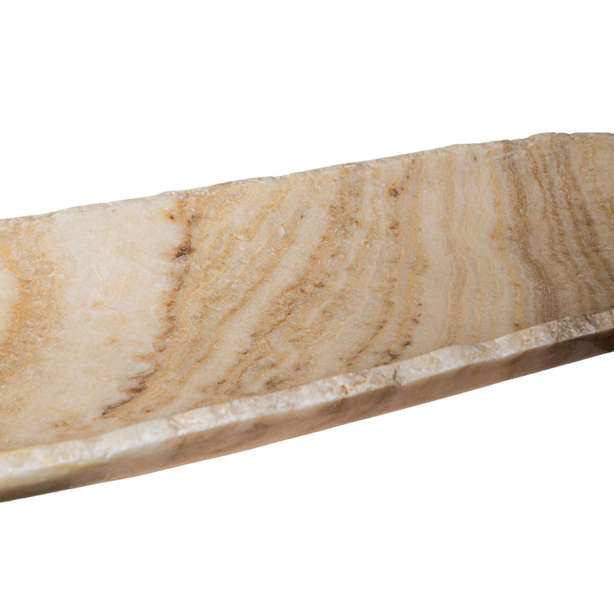 Draya Onyx hvid organisk oval skål, lille, PTMD