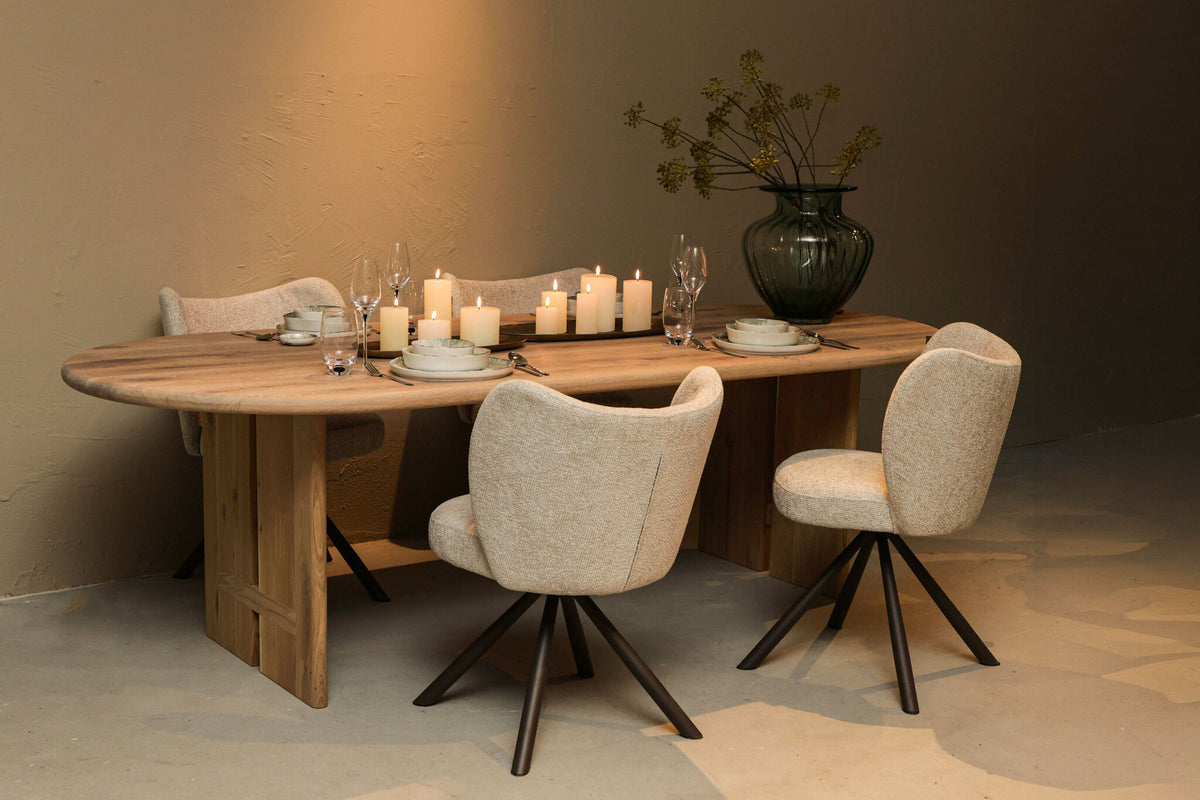 Pebble spisebordsstol Legacy 15 beige – sæt med 2 fra PTMD