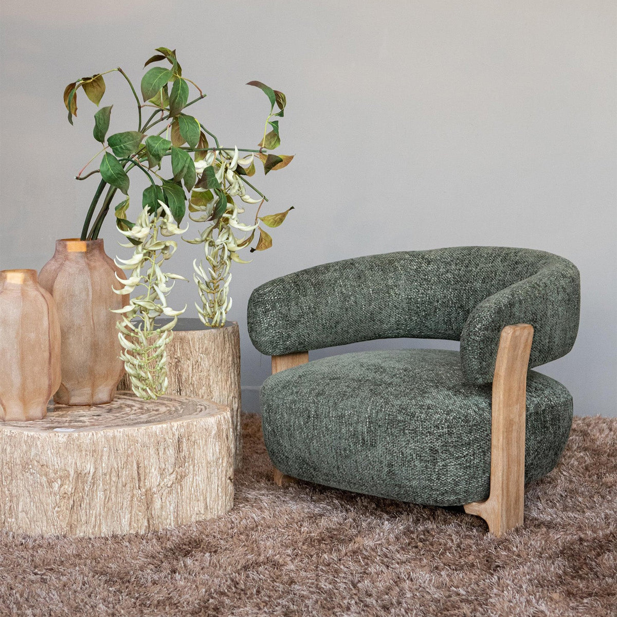 Mire Green Lænestol Legacy 10 Olive Gummitræ PTMD