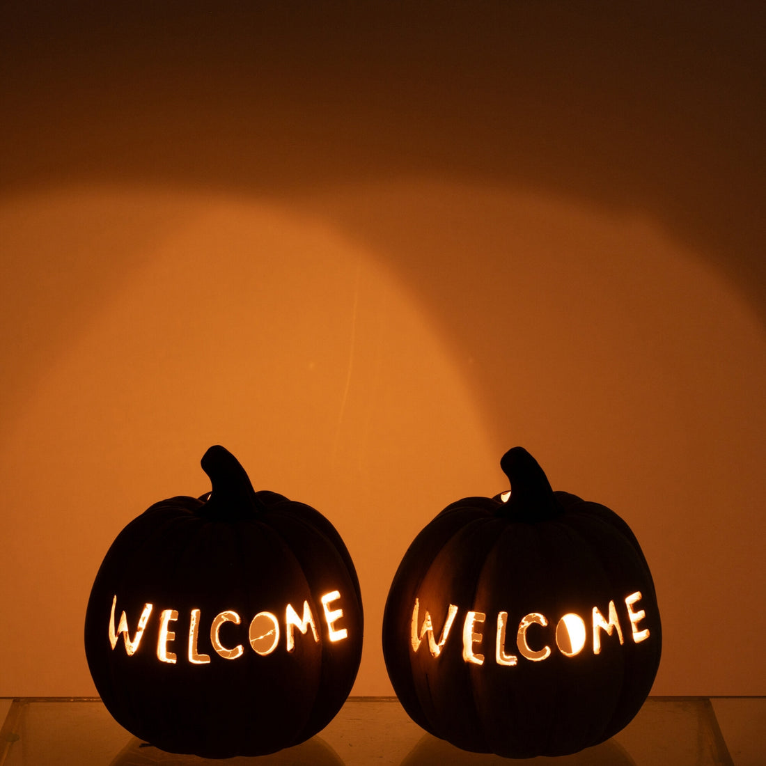 Græskar-lysestager til Halloween, XL, sæt med 2 fra J-Line