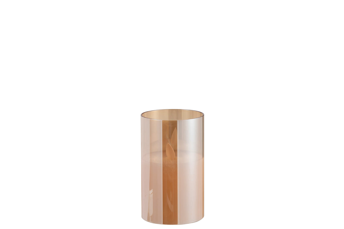 LED-lampe Blinkende Glas Guld Lille
