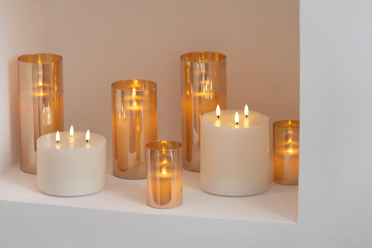 LED-lampe Blinkende Glas Guld Lille