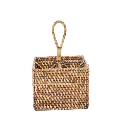 Bestikholderen i rattan nr. 4, naturlig brun, Bazar Bizar