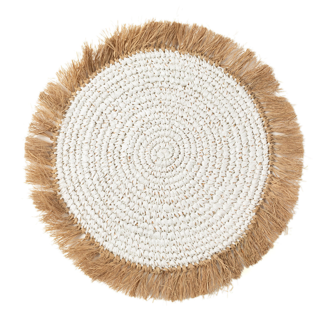 Water Hyacinth Raffia Pladsmåtte Hvid Natur Bazar Bizar