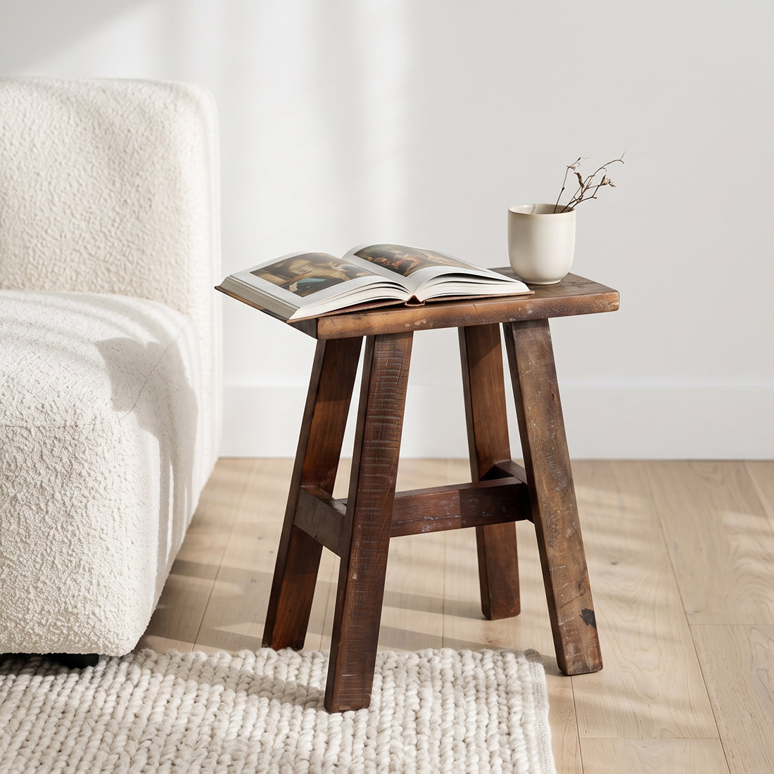 Træbænk Factory Brun af genbrugstræ – Raw Material