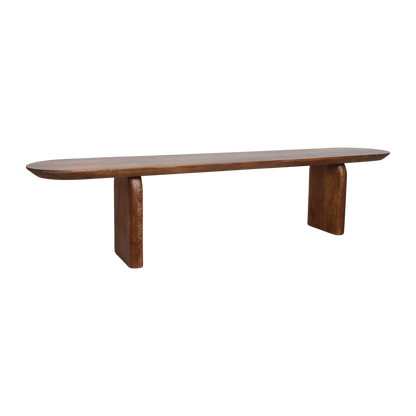 Spisebænk Bullnose Brun Mangotræ 200 cm Raw Materials