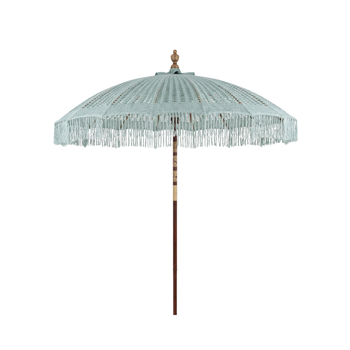 Bali parasol i grøn macramé Ø250 cm Todo Bien